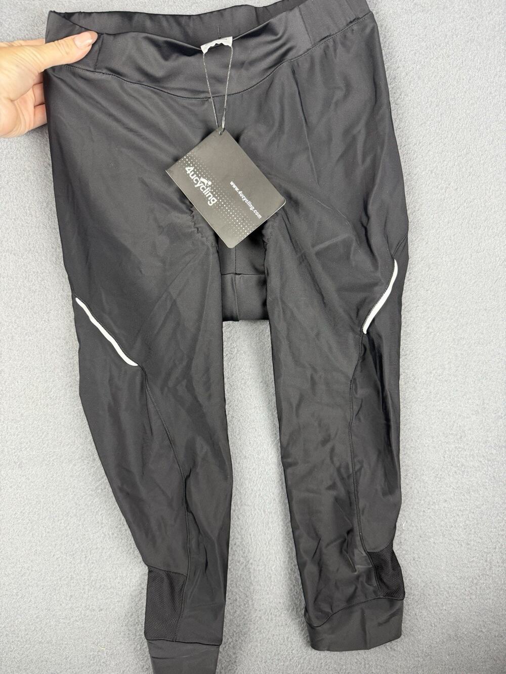 NWT 4ucycling Black White Padded Capri Cycling Pants Size Medium MSRP $49